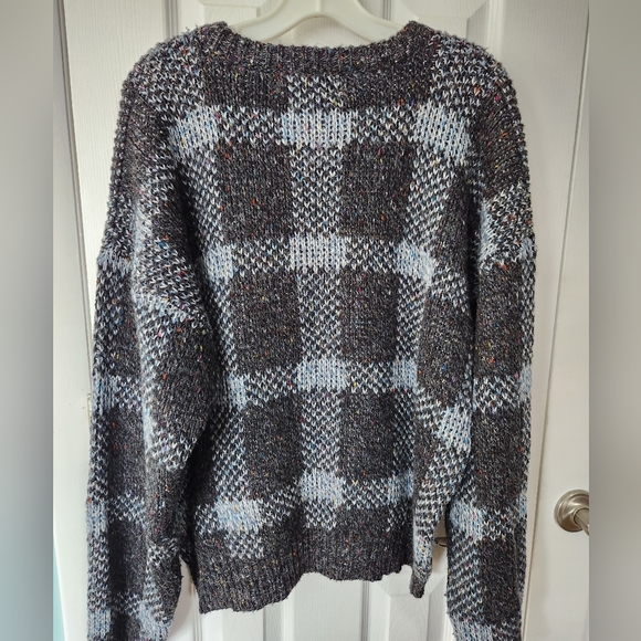 Plaid Crewneck Wool Blend Sweater Vintage - Picture 7 of 15